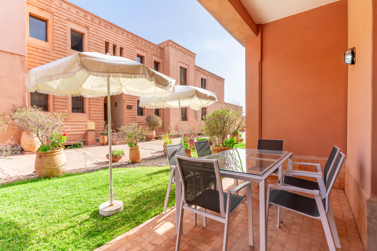 Terrasse d'un appartement géré